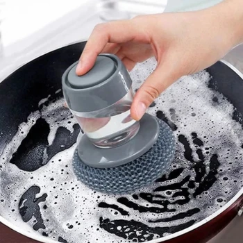 3pcs Bucătărie de spălat Vase Perie de Presă Tip Automat Detergent de Vase Perie de Decontaminare de spălat Vase Perie Instrumente de Bucatarie