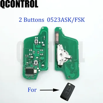 QCONTROL Cheie de la Distanță Placa de Circuit de Control al Vehiculului pentru CITROEN CE0523 ASK/FSK, 2 Butoane C2 C3 C4 C5 Picasso, Berlingo Deșteptător