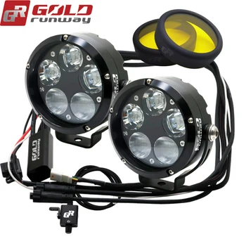GOLDRUNWAY GR Aluminiu Negru Oxidare Anodică Wateaproof IP68 50W LED-Faruri de Motocicletă Sistem de Iluminat